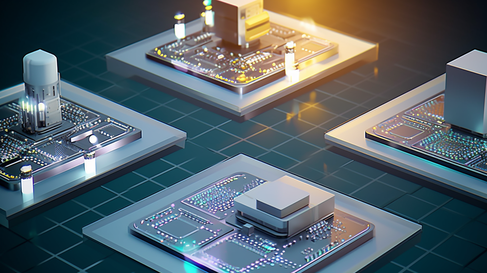 半導(dǎo)體芯片生產(chǎn)制造工廠的插畫(huà)設(shè)計(jì)元素