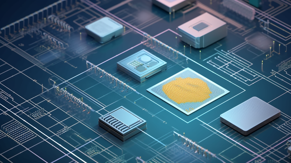 半導(dǎo)體芯片制造工廠中的插畫設(shè)計(jì)元素與集成電路設(shè)計(jì)